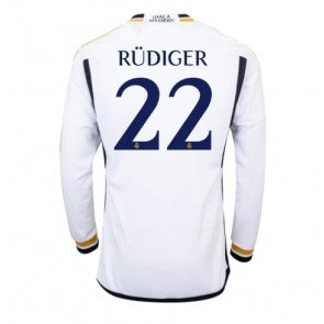 Real Madrid Antonio Rudiger #22 Koszulka Podstawowych 2023-24 Długi Rękaw